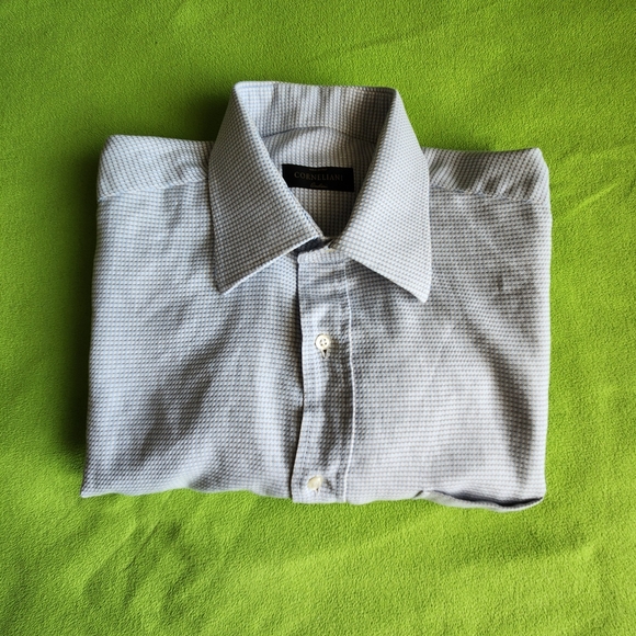 CORNELIANI Mens Button Up Long Sleeve Shirt Size: 16/41 Blue dot - Picture 15 of 15
